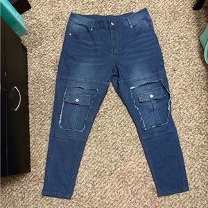 Distressed Denim Cargo jeans